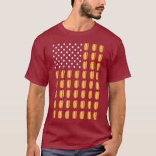 Funny Hot Dog American Flag Frankfurter Mannen T-shirt