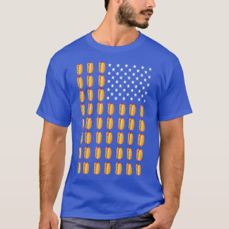 Funny Hot Dog Amerikaanse vlag Frankfurter Mannen T-shirt