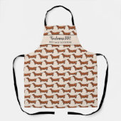 Funny Hot Dog BBQ Pattern Custom Chef Name Text Schort (Voorkant)