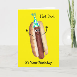 Funny Hot Dog Birthday Card voor iedereen Kaart
