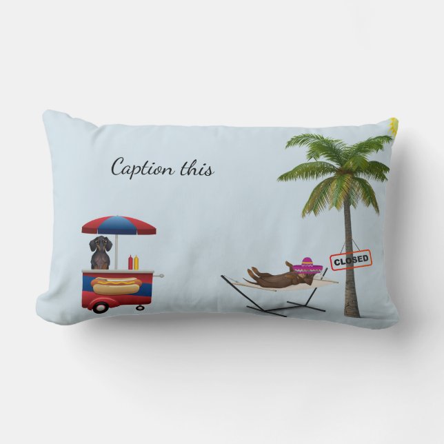 Funny Hot Dog Dachshund Pillow Gepersonaliseerd Kussen (Voorkant)
