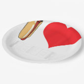 Funny Hot Dog Design - I Love Wieners Heart BBQ LG Papieren Bordje (Gekanteld)