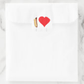 Funny Hot Dog Design - I Love Wieners Heart BBQ LG Ronde Sticker (Tas)