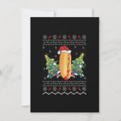 Funny Hot Dog Dish Lover Xmas Ugly Hot Dog Christm Kaart (Voorkant)