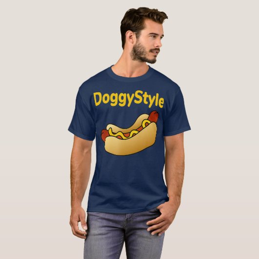 Funny Hot Dog Doggystyle Comical T-shirt (Voorkant volledig)