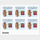 Funny Hot Dog French Fries Food Pun Vierkante Sticker (Vel)
