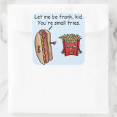 Funny Hot Dog French Fries Food Pun Vierkante Sticker (Tas)