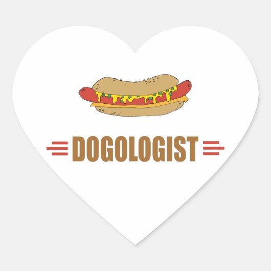 Funny Hot Dog Hart Sticker (Voorkant)