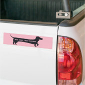 Funny Hot dog, hot owner dachshund bumpersticker (Op Truck)