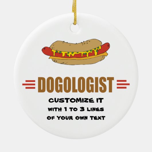 Funny Hot Dog Keramisch Ornament (Achterkant)