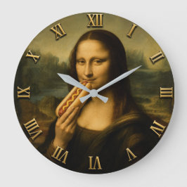 Funny Hot Dog Mona Lisa Grote Klok