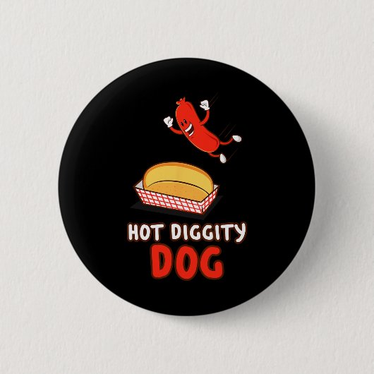 Funny Hot Dog Ronde Button 5,7 Cm (Voorkant)