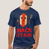 Funny Hot Dog Snack Attack Food Snacks T-shirt (Voorkant)