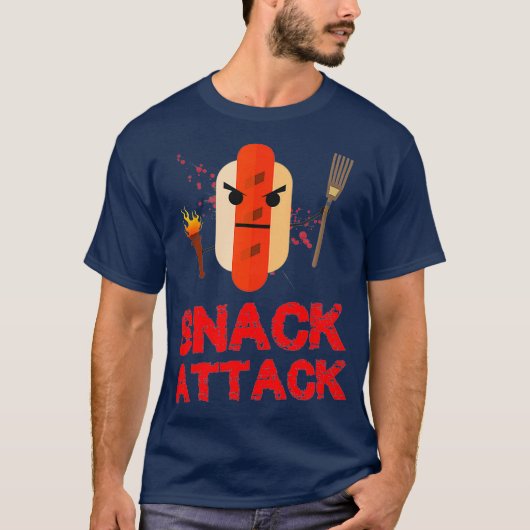 Funny Hot Dog Snack Attack Food Snacks T-shirt (Voorkant)