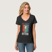 Funny hot Hotter Otter Love Gezegde Fish Otte T-shirt (Voorkant volledig)