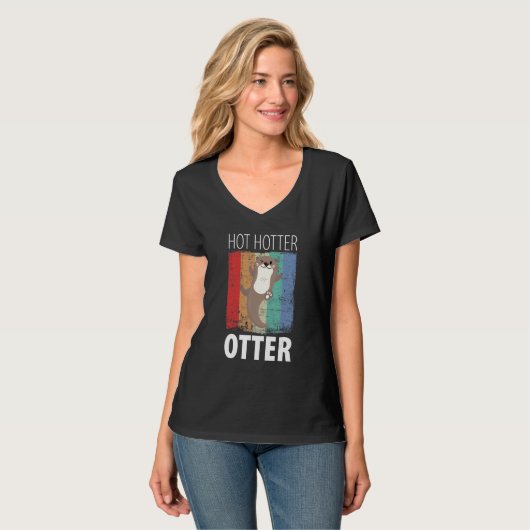 Funny hot Hotter Otter Love Gezegde Fish Otte T-shirt (Voorkant volledig)