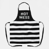 Funny Hot Mess Black White Striped Schort (Voorkant)