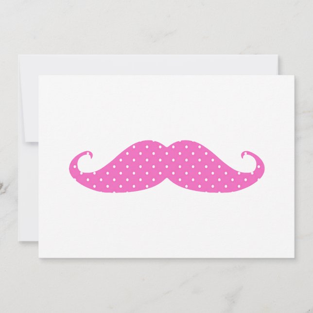 Funny Hot Pink Polka Dots Mustache (Voorkant)