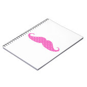 Funny Hot Pink Polka Dots Mustache Notitieboek (Linkerzijde)