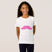 Funny Hot Pink Polka Dots Mustache T-shirt (Voorkant volledig)