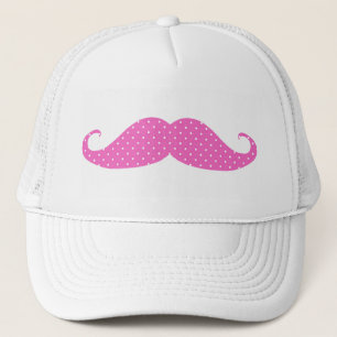Funny Hot Pink Polka Dots Mustache Trucker Pet
