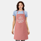 Funny Hot Stuff Typography Burnt Coral Schort (Gedragen)