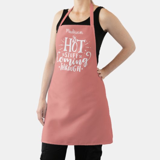 Funny Hot Stuff Typography Burnt Coral Schort (Insitu)