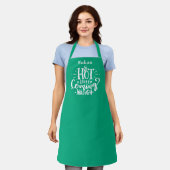 Funny Hot Stuff Typography Dark Green Schort (Gedragen)