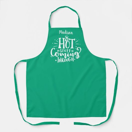 Funny Hot Stuff Typography Dark Green Schort (Voorkant)