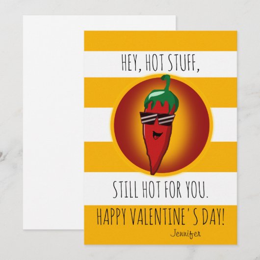 Funny Hot Stuff Wife tegen Husband Valentijn Feestdagenkaart (Voorkant / Achterkant)