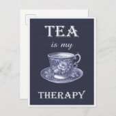 Funny  Hot Tea is mijn therapie Briefkaart (Voorkant / Achterkant)