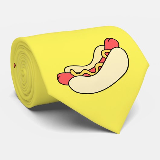 Funny Hotdog (Hot Dog)-Stropdas met kleuren Stropdas (Opgerold)
