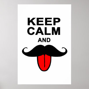 Funny Hou kalm en snor Poster
