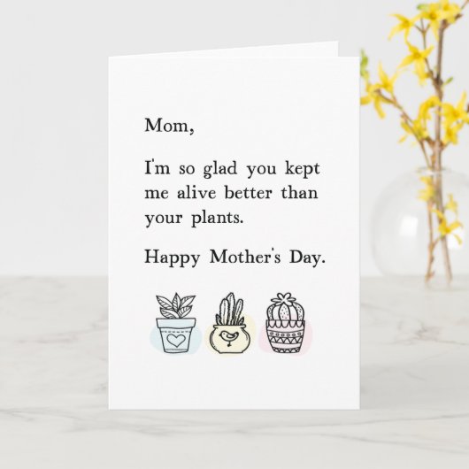 Funny, hou me op een beter Moederdag Kaart (Gele Bloem)