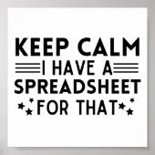 Funny Hou rustig, ik heb een spreadsheet. Poster (Voorkant)