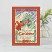 Funny  houdt alles vol met kerstmis feestdagenkaart (Staand voorkant)