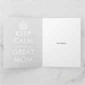 Funny houdt rustig Happy Moederdag groet Kaart (Binnen)