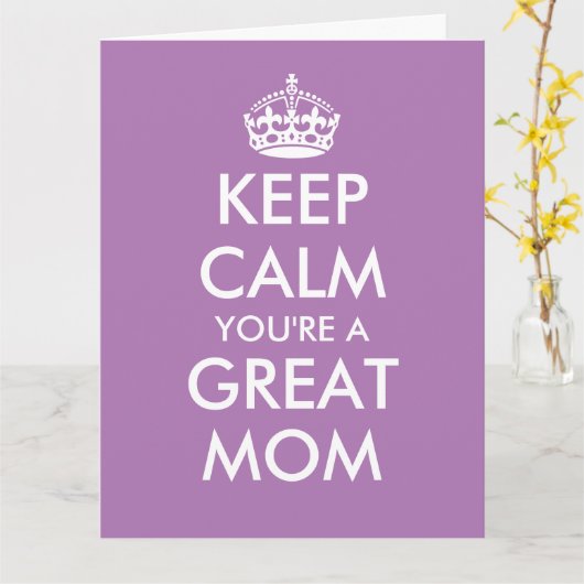 Funny houdt rustig Happy Moederdag groet Kaart (Gele Bloem)