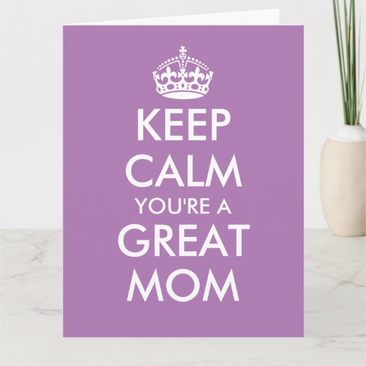 Funny houdt rustig Happy Moederdag groet Kaart (Voorkant)