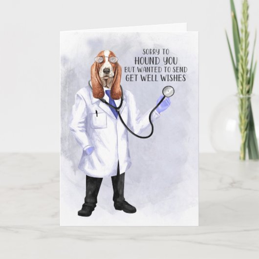 Funny Hound Dog Doctor Humor Kaart (Voorkant)