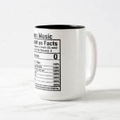 Funny House Music Nutritional Facts Two-Tone Coff Tweekleurige Koffiemok (Voorkant rechts)