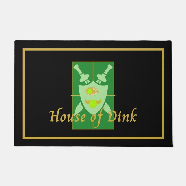 Funny House of Dink Pickleball Crest Deurmat (Voorkant)
