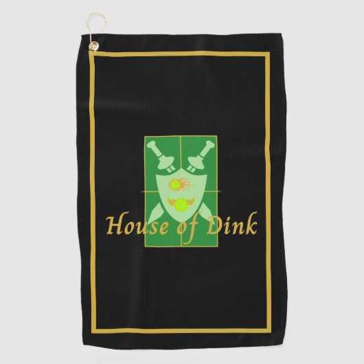 Funny House of Dink Pickleball Crest Sports Towel Golfhanddoek (Voorkant)