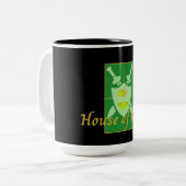 Funny House of Dink Pickleball Crest Tweekleurige Koffiemok (Voorkant links)