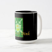 Funny House of Dink Pickleball Crest Tweekleurige Koffiemok (Voorkant rechts)