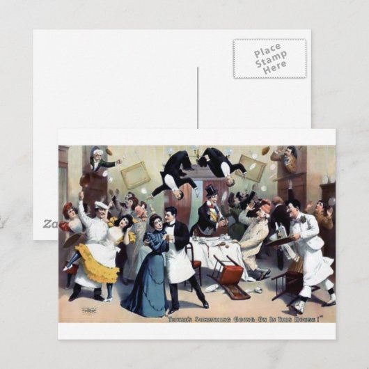 Funny  house party briefkaart (Voorkant / Achterkant)