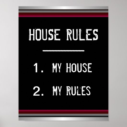 Funny House Rules Poster (Voorkant)
