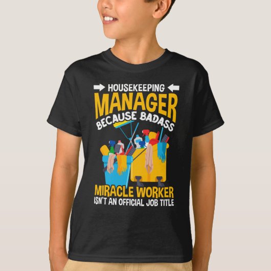 Funny Housekeeper Manager banenhuis Reinigingscita T-shirt (Voorkant)