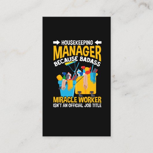 Funny Housekeeper Manager banenhuis Reinigingscita Visitekaartje (Voorkant)