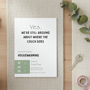 Funny Housewarming Invitation • Couch Quote Design Kaart